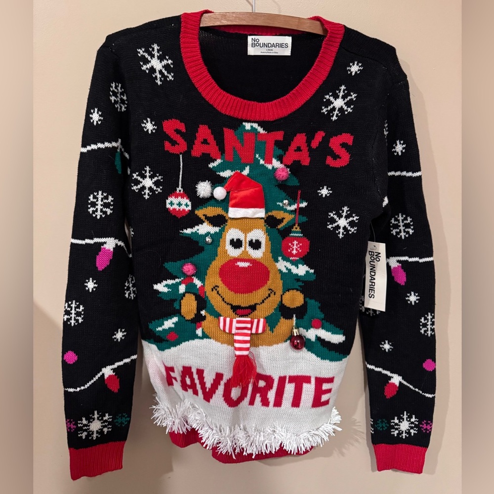 No Boundaries Santa's Favorite Christmas Sweater-LG